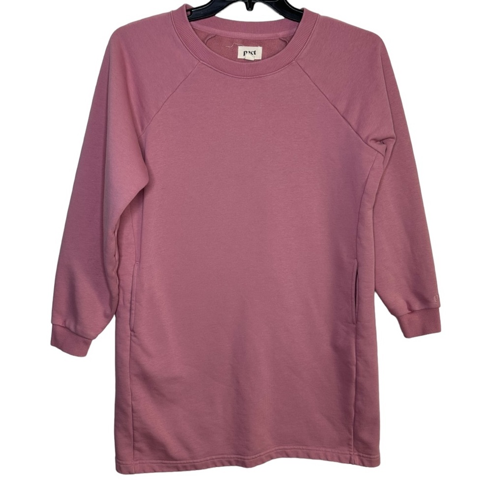 Pact Pink Organic Cotton Polyester Blend Courtside Sweatshirt Dress Size Large
